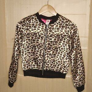 Total Girl Leopard Print Silky Bomber Jacket 14